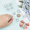 10Pcs 5 Styles 304 Stainless Steel Cuff Rings Components STAS-ME0003-25-3