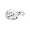 Brass Pave Natural White Shell Religion Pendants KK-S522-23P-A-2