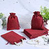 Beebeecraft Polyester Imitation Burlap Packing Pouches Drawstring Bags ABAG-BBC0001-02B-04-4