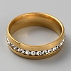 Stainless Steel Finger Ring with Crystal Rhinestone RJEW-WH0002-19G-2