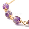 Natural Amethyst Wrapped Bracelets BJEW-A122-10B-2