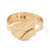 Leaf Alloy Cuff Bangles BJEW-C058-06G-2