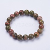 Natural Unakite Beaded Stretch Bracelets BJEW-I253-10mm-04-1