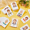   112Pcs Rectangle with Girl Pattern Paper Earring Display Cards DIY-PH0013-45-5