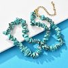 Synthetic Turquoise Chips Beaded Necklace NJEW-FZ00004-02-1