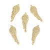 Brass Micro Pave Clear Cubic Zirconia Connector Charms KK-E068-VB063-1