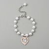 Heart Alloy Rhinestone Puppy Cat Pendant Necklace AJEW-WH0248-251-1