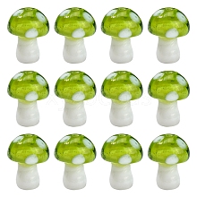 10Pcs Mushroom Handmade Lampwork Beads LAMP-YW0001-08A