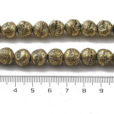 Electroplated Natural Lava Rock Beads Strands G-A251-D01-01D-1