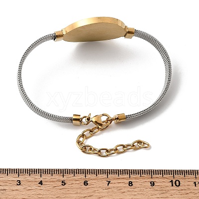 304 Stainless Steel Saint Benedict Bangles for Women BJEW-K295-01A-GP-1