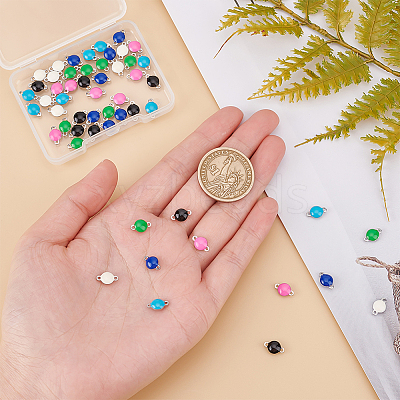 60Pcs 6 Colors 304 Stainless Steel Enamel Connector Charms STAS-DC0011-24-1