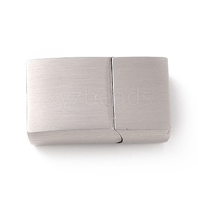 Tarnish Resistant 304 Stainless Steel Rectangle Magnetic Clasps with Glue-in Ends X-STAS-E089-42P-A-1