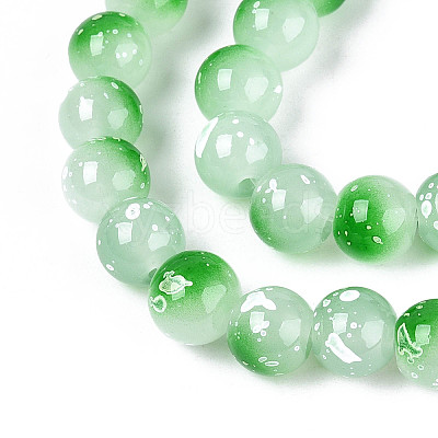 Baking Paint Glass Beads Strands DGLA-N015-8mm-09-1