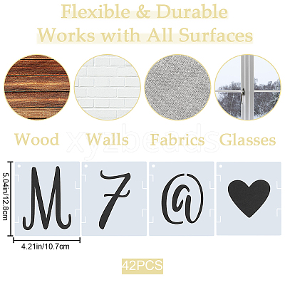 PET Plastic Hollow Out Drawing Painting Stencils Templates Sets DIY-WH0453-97A-1