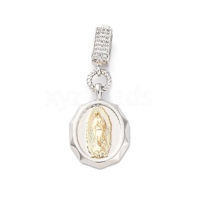 Brass Micro Pave Cubic Zirconia Pendants KK-S510-45GP-03-1