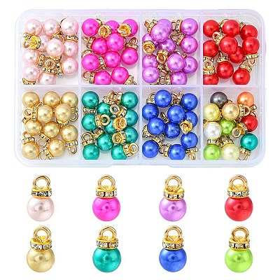 80Pcs 8 Colors ABS Plastic Charms KY-YW0001-29-1