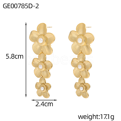 304 Stainless Steel Dangle Earrings EJEW-OY011-82G-1