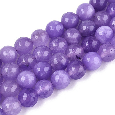 Dyed Natural White Jade Beads Strands G-T139-8mm-60-10-1