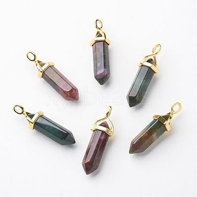 Natural Indian Agate Double Terminated Pointed Pendants G-G902-B13-1
