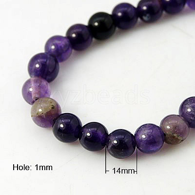 Natural Amethyst Beads Strands X-G-G099-14mm-1-1