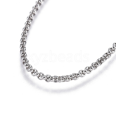 Non-Tarnish Adjustable 304 Stainless Steel Rolo Chains Slider Bracelet BJEW-L653-003P-B-1