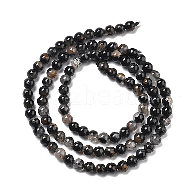 Natural Black Tourmaline Beads Strands X-G-Q031-A01-4mm-1