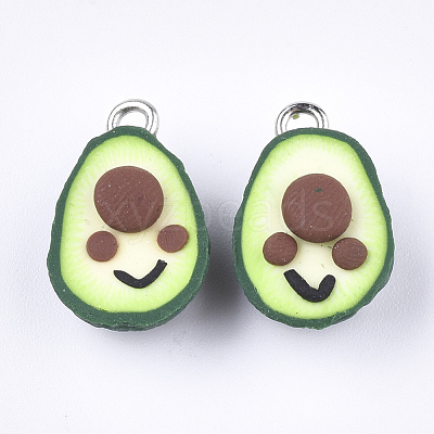 Handmade Polymer Clay Pendants X-CLAY-S092-52-1