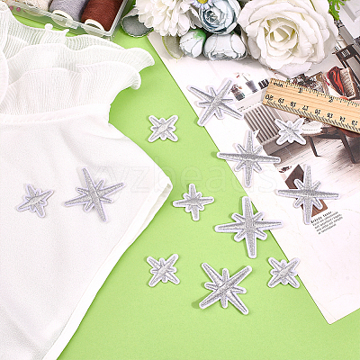 80Pcs 2 Styles Star Polyester Computerized Embroidery Iron on/Sew on Patches PATC-ME0001-17B-1