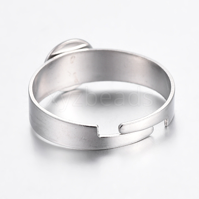 Tarnish Resistant Adjustable 304 Stainless Steel Finger Rings Components X-STAS-G187-01P-6mm-1