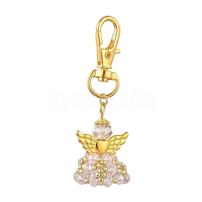 Angel Glass & Alloy Pendant Decorations HJEW-MZ00360-09-1