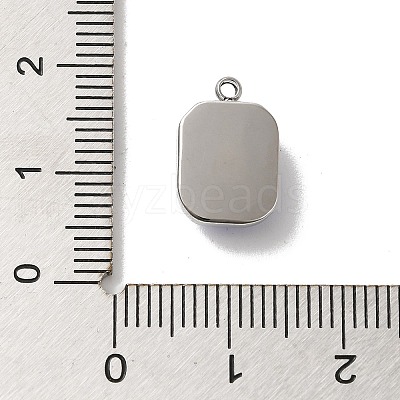 High Polished 304 Stainless Steel Glass Pendants STAS-L022-062P-03-1