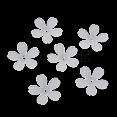 5-Petal Frosted Acrylic Bead Caps SACR-F016-01A-1