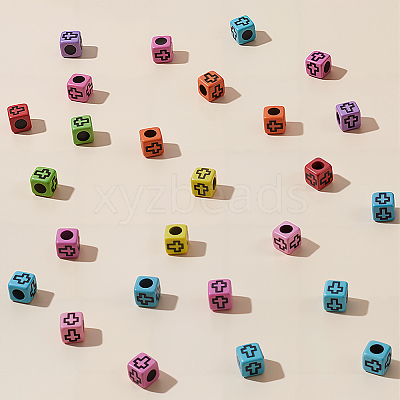 800Pcs Opaque Acrylic Enamel Beads MACR-SC0002-50-1