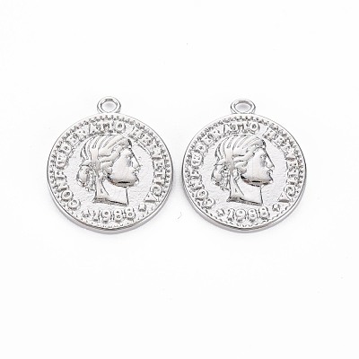 Brass Coin Charms KK-T038-76A-P-1
