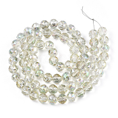 Electroplate Transparent Glass Beads Strands X-EGLA-N002-34C-C09-1