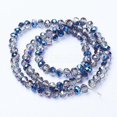 Electroplate Transparent Glass Beads Strands X-EGLA-A034-T4mm-Z01-1