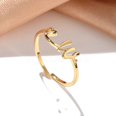 304 Stainless Steel Cuff Rings for Women RJEW-D285-01G-W-1
