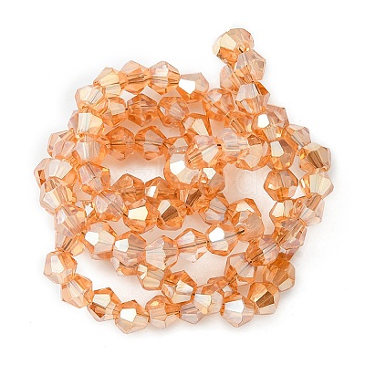 Transparent Electroplate Glass Bead Strands EGLA-YW0001-50C-1