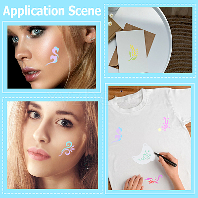 20Pcs PET Tattoo Stencil Templates AJEW-WH20141-12-1