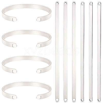 6Pcs Stainless Steel Blank Cuff Bangles MAK-BBC0001-32P-1