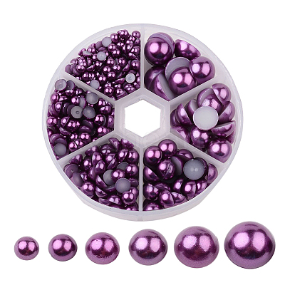 1Box ABS Plastic Imitation Pearl Dome Cabochons SACR-JP0001-47-1