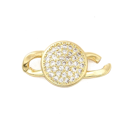 Brass Micro Pave Clear Cubic Zirconia Connector Charms KK-A266-09D-G-1