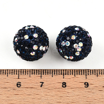 Polymer Clay Pave Rhinestone Beads RB-T018-01G-1