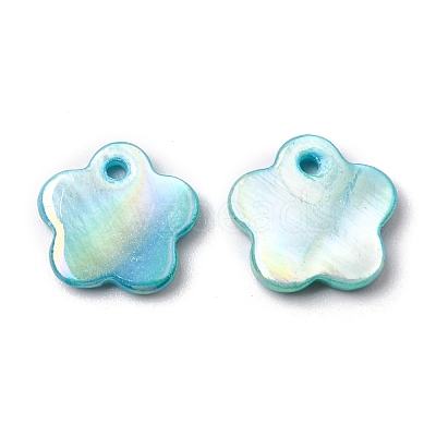 Natural Freshwater Shell Flower Charms SHEL-K006-03-1