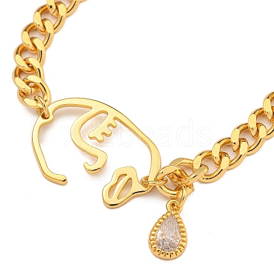 Brass Micro Pave Cubic Zirconia Bracelets for Women BJEW-U008-02G-1