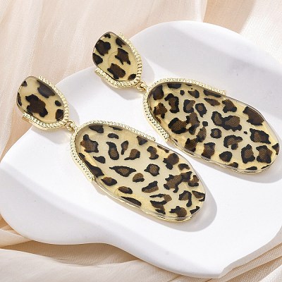 Alloy acrylic Dangle Stud Earrings EJEW-M074-01G-01-1