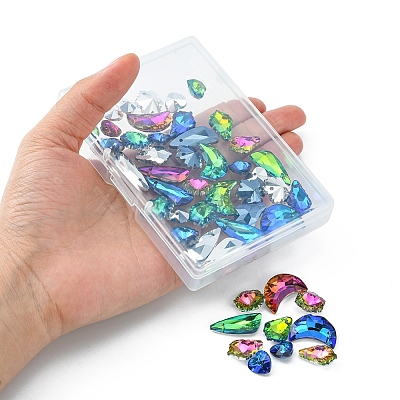 48Pcs 15 Style Glass Rhinestone Pendants EGLA-YW0001-41-1