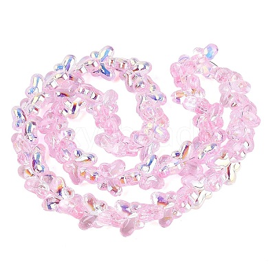 Baking Paint Electroplate Transparent Glass Beads Strands EGLA-Q136-03A-09-1