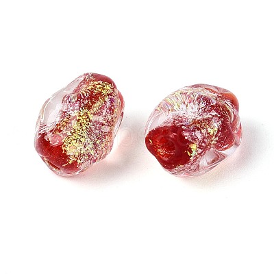 Handmade Foil Glass Beads Strands FOIL-N033-02A-1