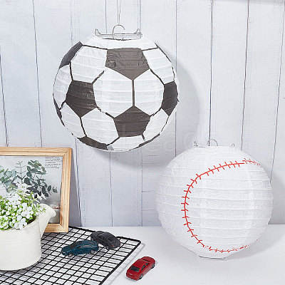 Football-shaped Paper Lantern Set DIY-WH0259-39-1